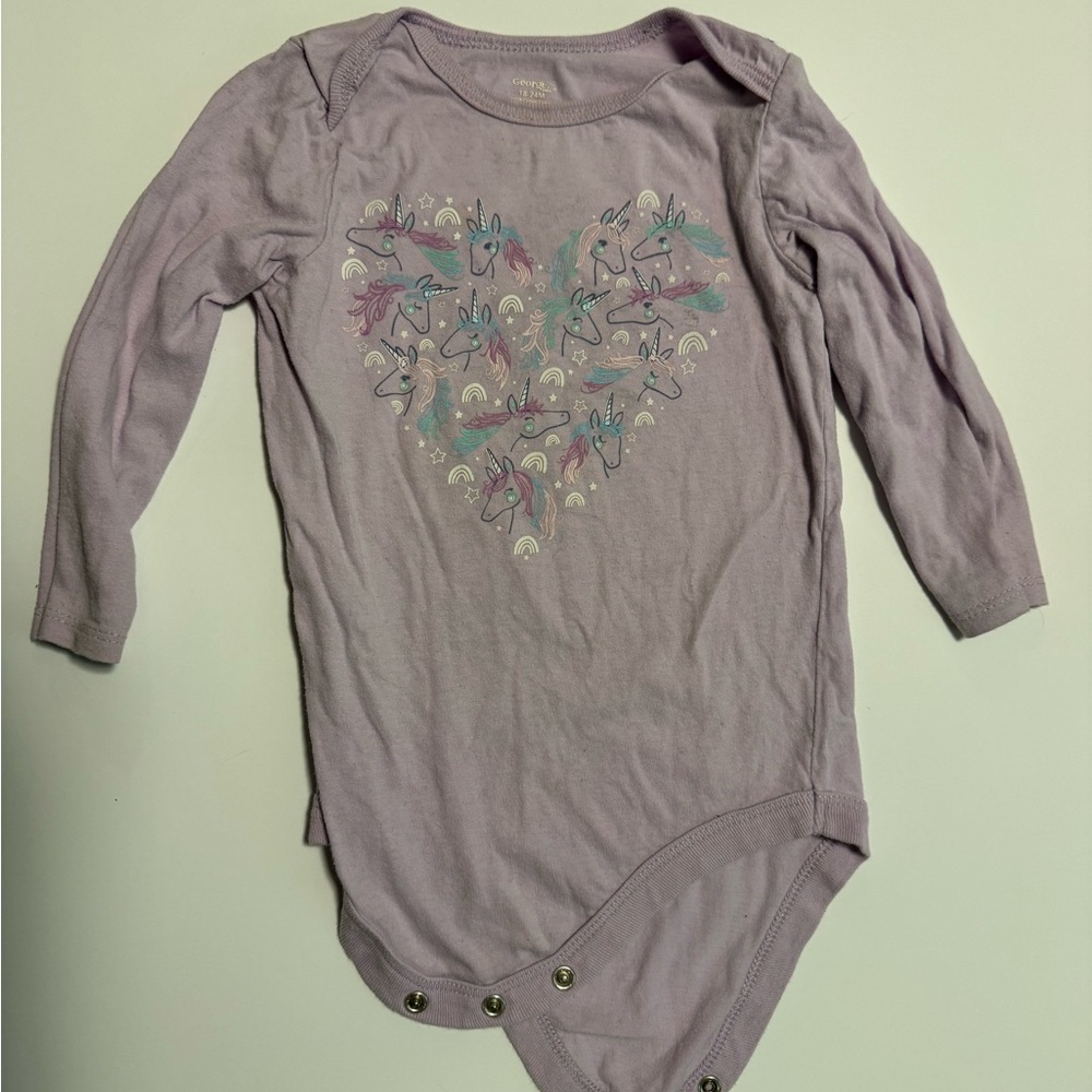 George Baby Lavender Unicorn Long Sleeve Onesie